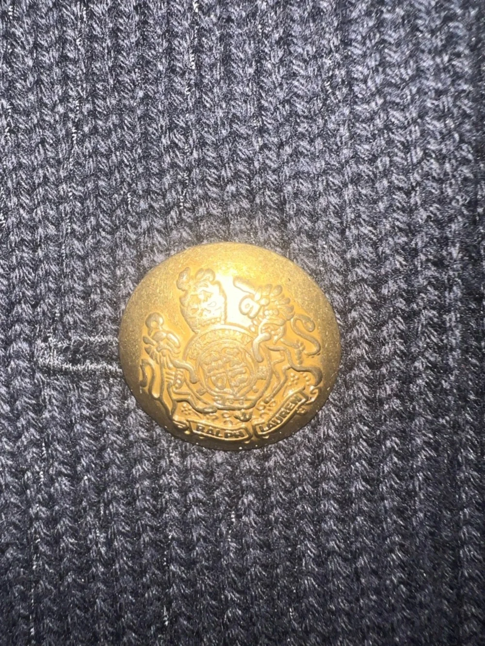Lauren Ralph Lauren Black Military Knit Jacket Gold Crest Buttons Small - Picture 10 of 15